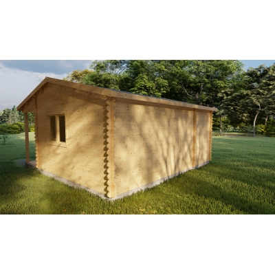 Domek drewniany z tarasem